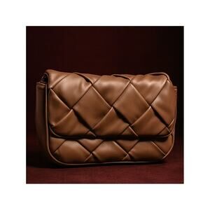 Jules Kae Charlie Vegan Leather Shoulder Bag Brown NWT